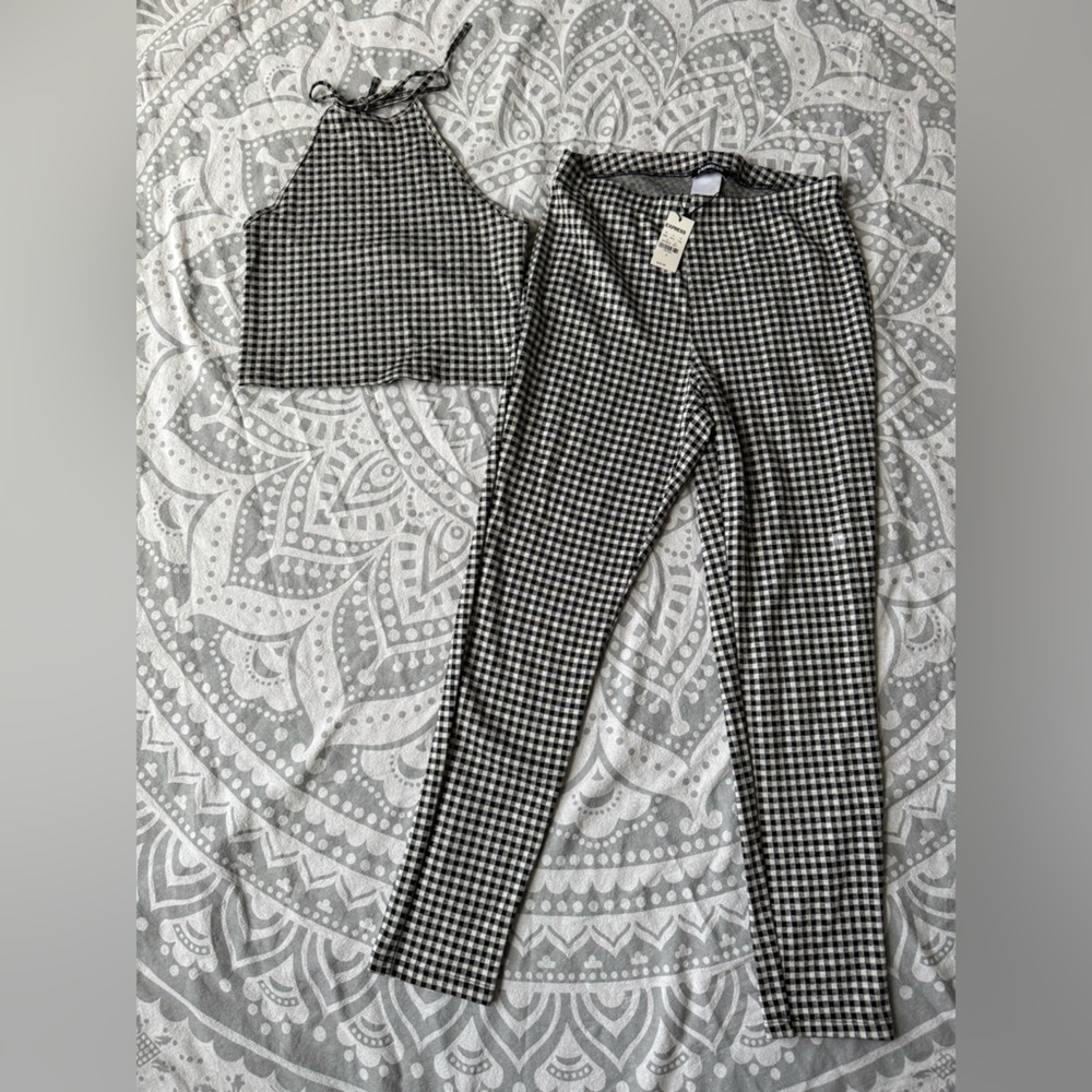Gingham leggings and halter set